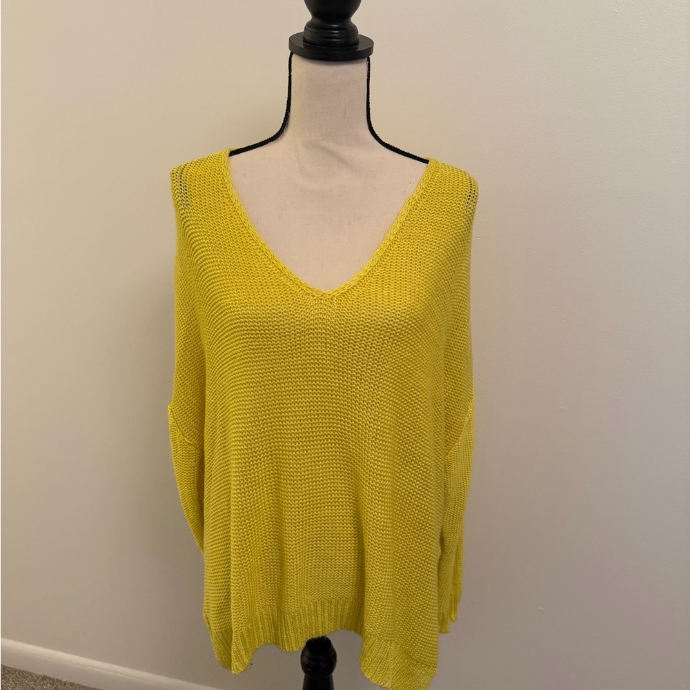H&M Vibrant Yellow V-Neck Sweater
